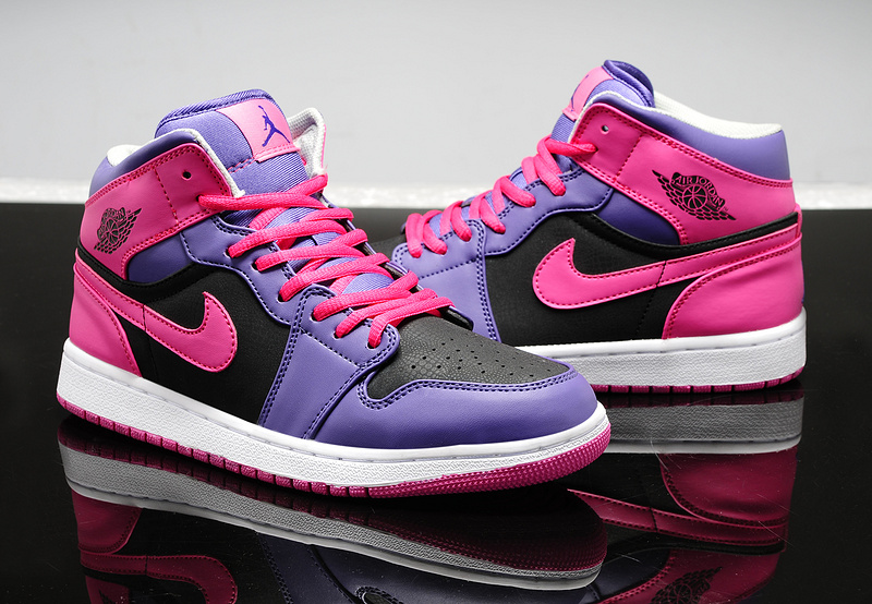 Air Jordan Women Shoes Black/Gray/Deeppink/Blueviolet Online